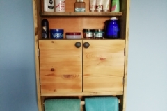 bathroom cabinet made from pallet wood