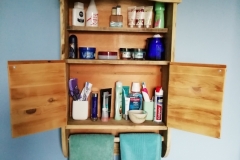 bathroom cabinet made from pallet wood