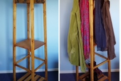 coat rack with 8 hooks, handy shelf and storage for hats, shoes and umbrellas