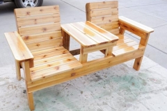 Bench table combo from reclaimed wood