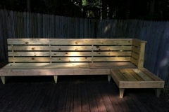 Bench and Corner table from reclaimed timber