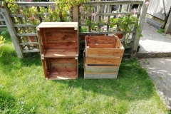 4 garden crates made entirely from the side of an old shed