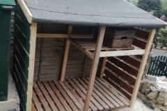 Custom made log store with kindling shelf