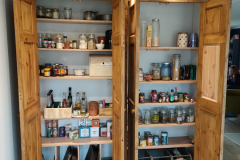 bespoke pantry using reclaimed pine doors