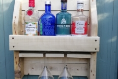 Wall mounted cocktail rack made from pallet wood