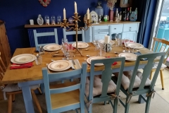 8 person dining table made from spruce scaffolding boards