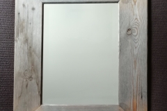 bevel edged mirror frame with pine floor boards