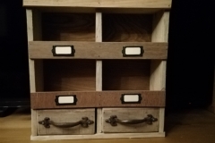 reclaimed wood pigeon holes with drawers