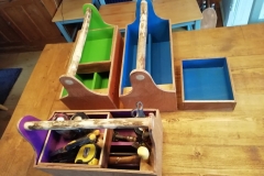 Tool Caddies with lift out tray and screwdriver rack made from 9mm marine ply