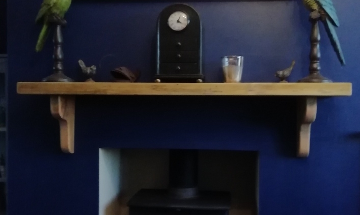 Solid Oak mantlepiece with corbels